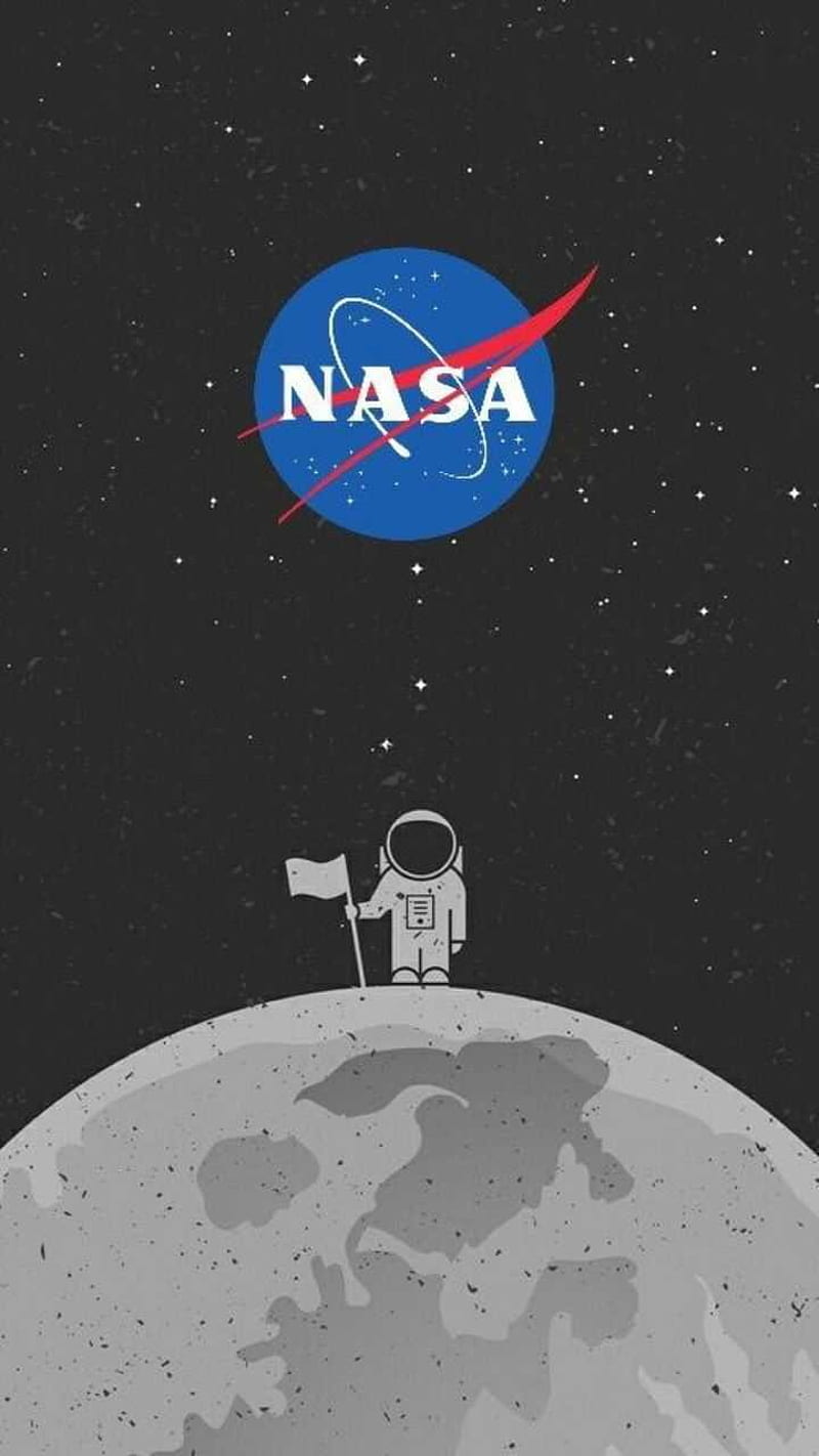 NaSa-Moon-Flag, flag, space, flag, logo, moon, moon, nasa, reluque, simple, space, HD phone wallpaper