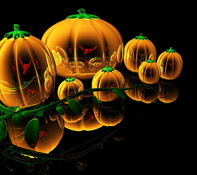 Pumpkin, 3d, halloween, HD wallpaper