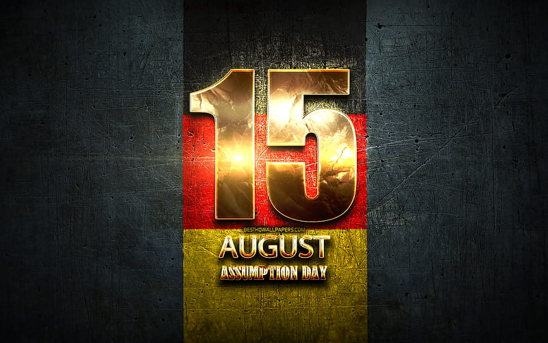 Germany, Assumption Day, August 15, golden signs, german national holidays, National day of Germany, Germany Public Holidays, Europe, HD wallpaper