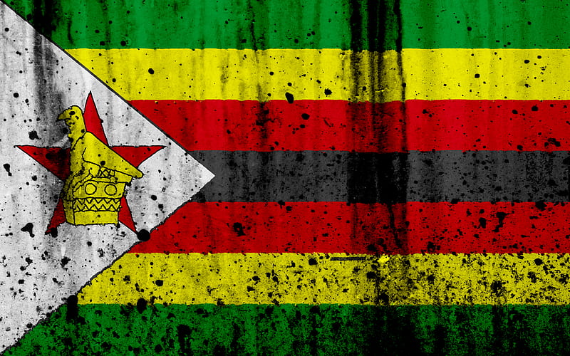Zimbabwean flag grunge, flag of Zimbabwe, Africa, Zimbabwe, national symbols, Zimbabwe national flag, HD wallpaper