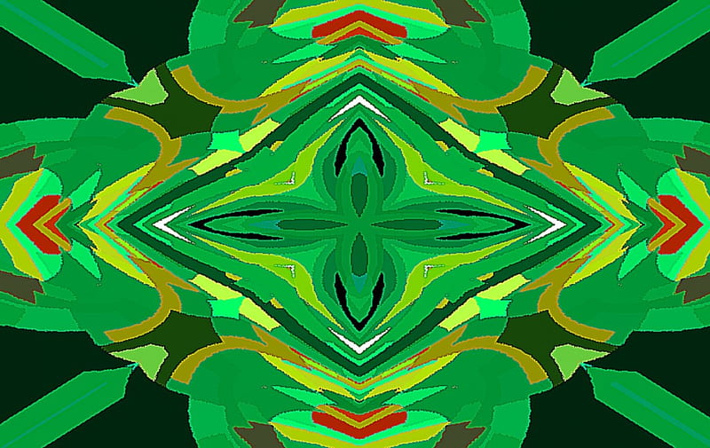 Motif in green, art and craft, green, abstract, fractal, HD wallpaper