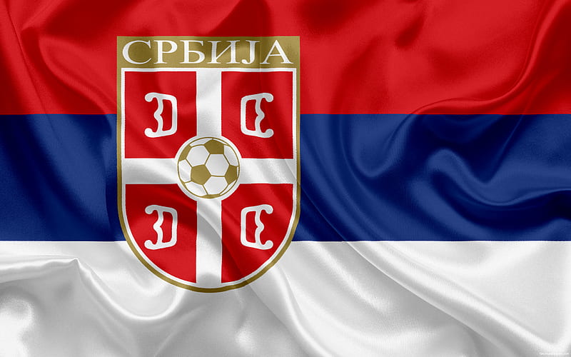 Serbia national football team, emblem, logo, football federation, flag, Europe, flag of Serbia, football, World Cup, HD wallpaper