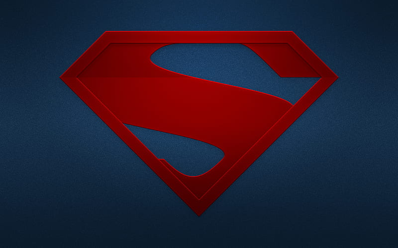 Man of Steel, superheroes, logo, minimal, blue background, Man of Steel logo, HD wallpaper