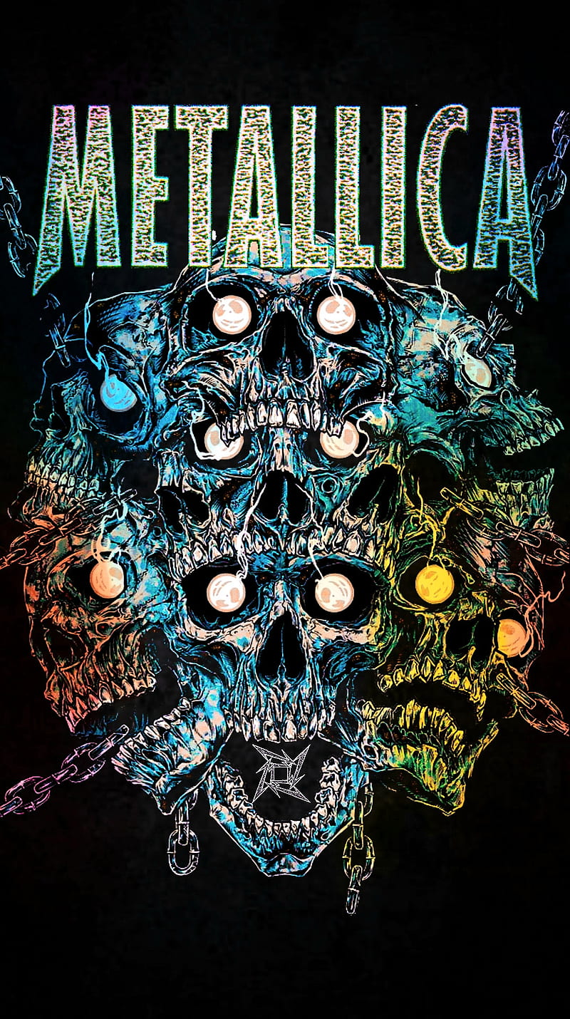Metallica Chained Logo Psicodelia Skulls Hd Phone Wallpaper Peakpx