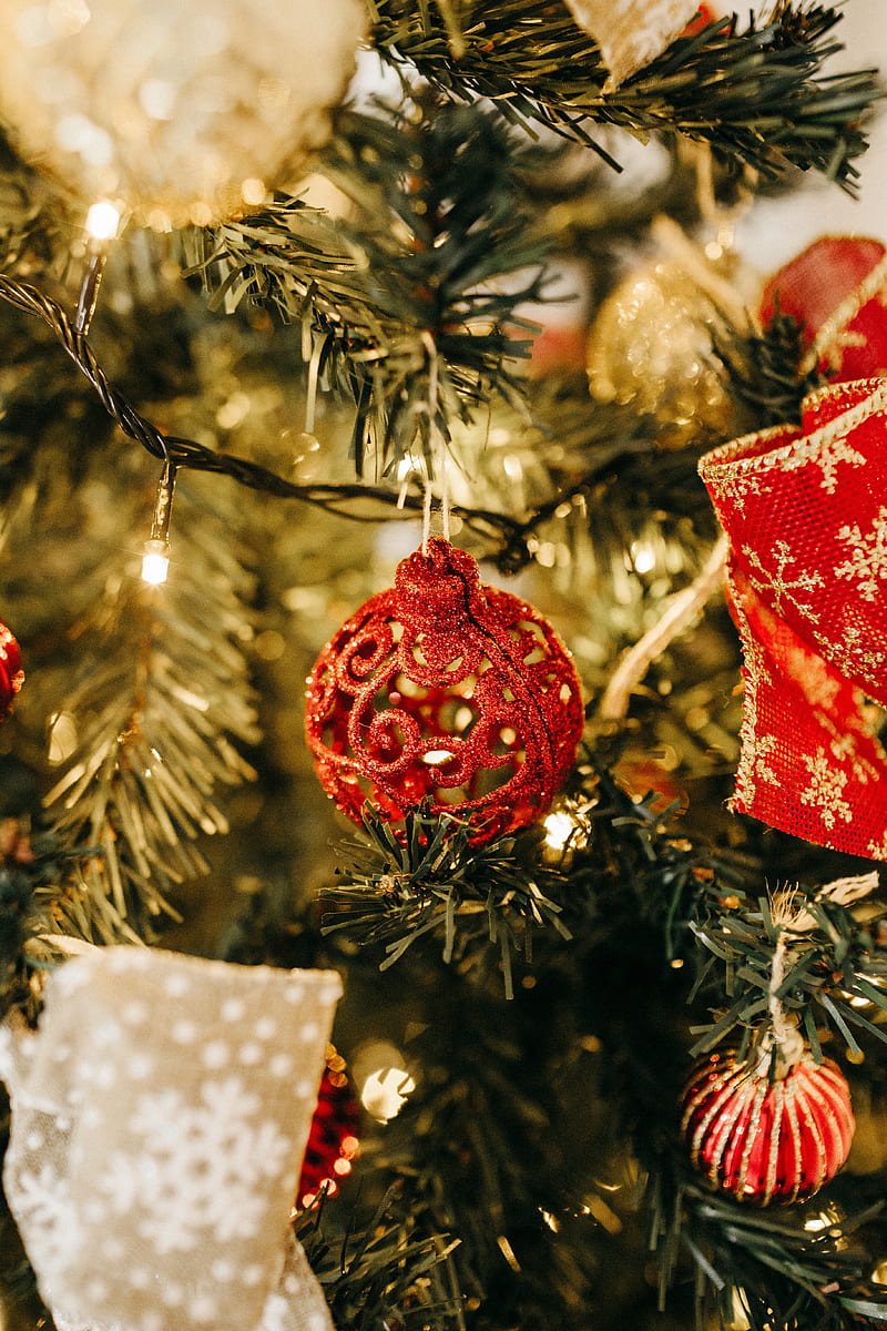 tree, new year, christmas, decoration, garland, HD phone wallpaper