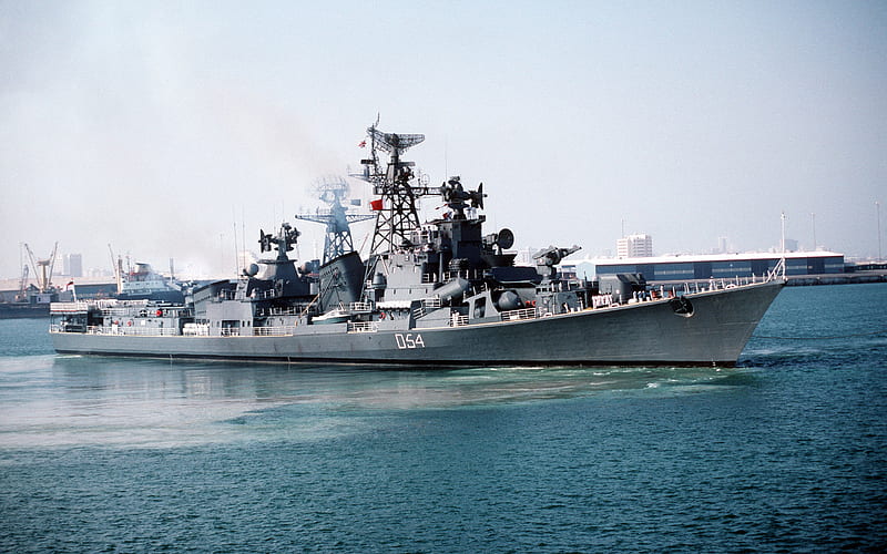 INS Ranvir, port, destroyers, D54, combat ship, warship, Ranvir, Indian Navy, HD wallpaper