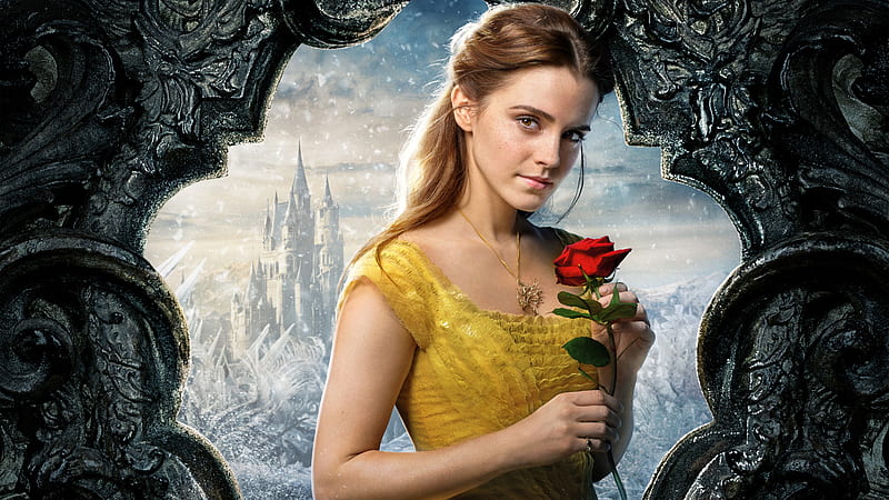 Beauty And The Beast Emma Watson, beauty-and-the-beast, 2017-movies, movies, HD wallpaper