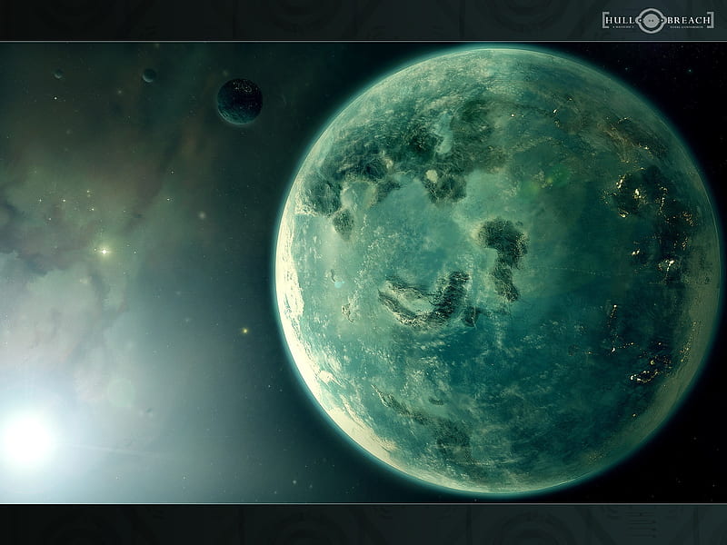 Colony by Coldflame, stars, coldflame, green, space, outer space, colony, galaxy, HD wallpaper
