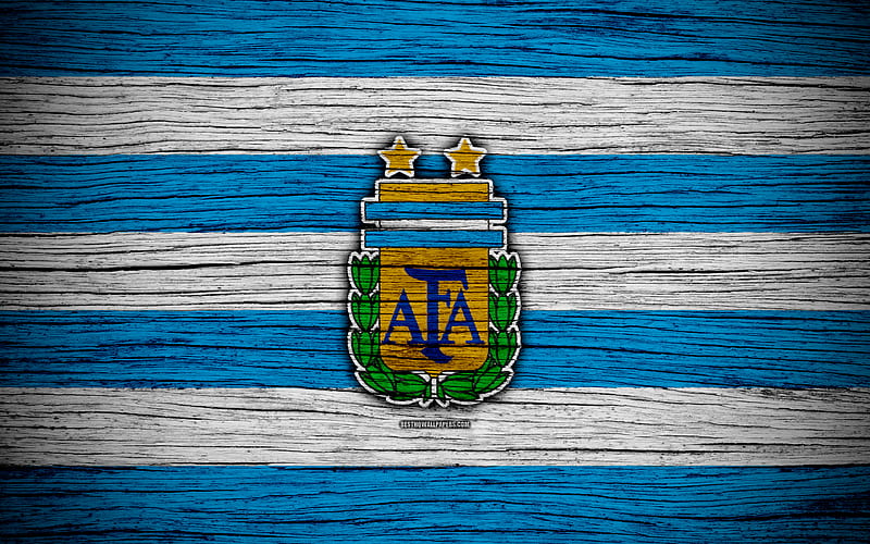 Argentina national football team, logo, North America, football, wooden texture, soccer, Argentina, emblem, South American national teams, Argentinean football team, HD wallpaper