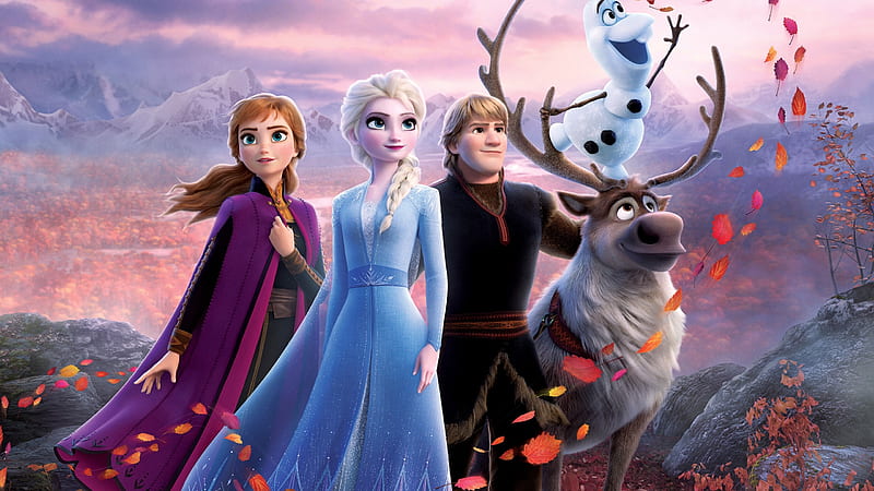 Frozen II (2019), autumn, anna, movie, elsa, leaf, horns, olaf, popster,  gustaf, HD wallpaper | Peakpx