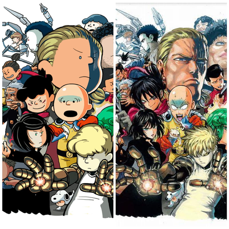 Manga colors on X: One punch man OPM - Genos vs Saitama glowing