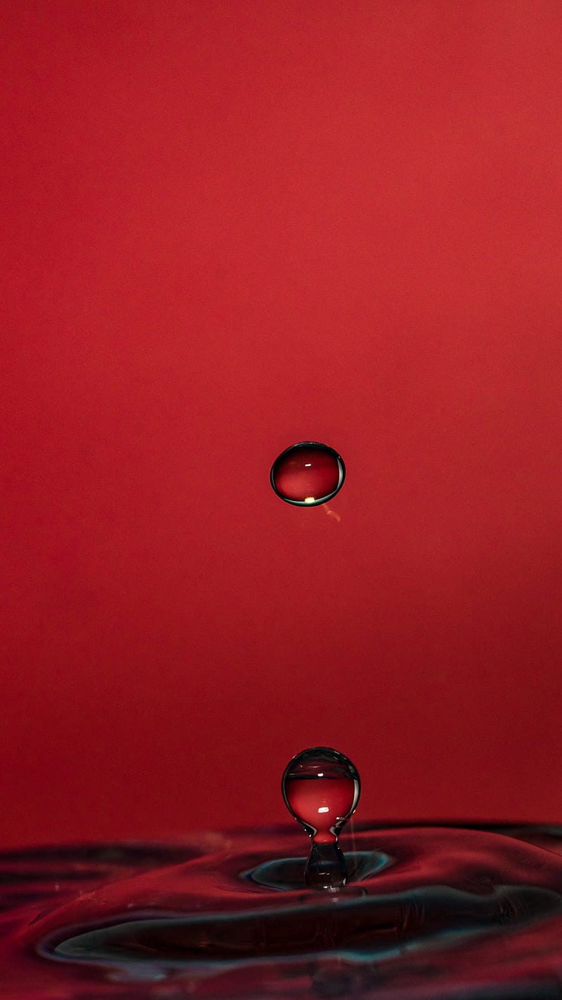 water droplet , red, drops, HD phone wallpaper