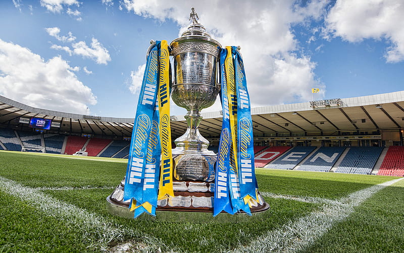 Scottish Cup, gold cup, award cup, football cup, Scottish Football Association Challenge Cup, Hampden Park, EURO 2020 stadiums, HD wallpaper
