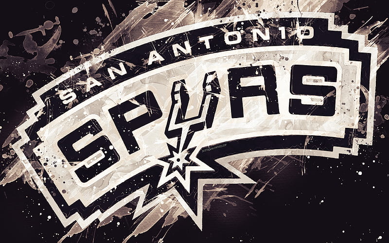San Antonio Spurs grunge art, logo, american basketball club, paint splashes, NBA, emblem, San Antonio, Texas, USA, basketball, Western Conference, National Basketball Association, HD wallpaper