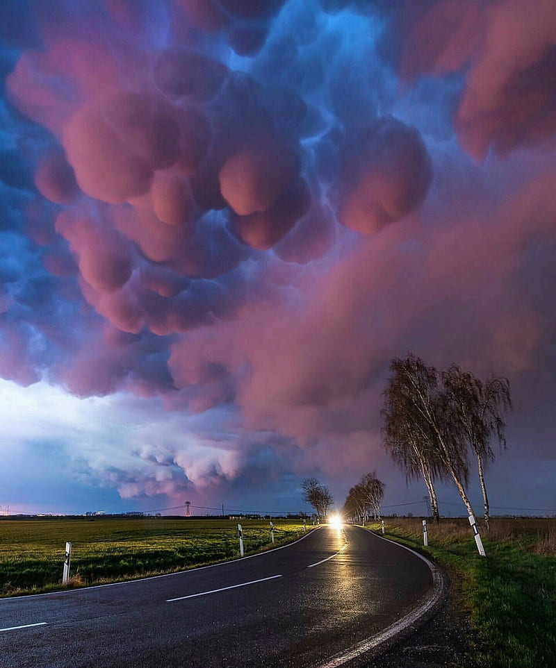 Germany Skies, clouds, colorful, germany rainy, road, sky, storm, weather, HD phone wallpaper