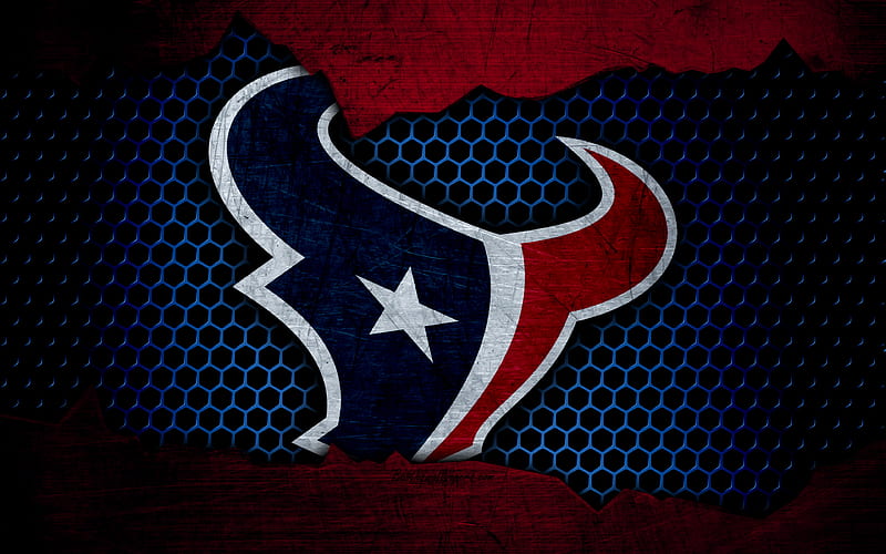 Houston Texans logo, NFL, american football, AFC, USA, grunge, metal texture, South Division, HD wallpaper