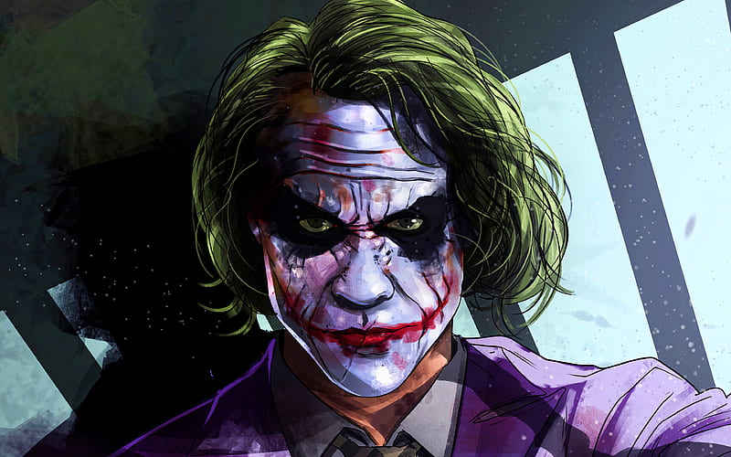 Joker mask park, supervillain, drawn Joker, fan art, night, Joker , artwork, Joker, HD wallpaper