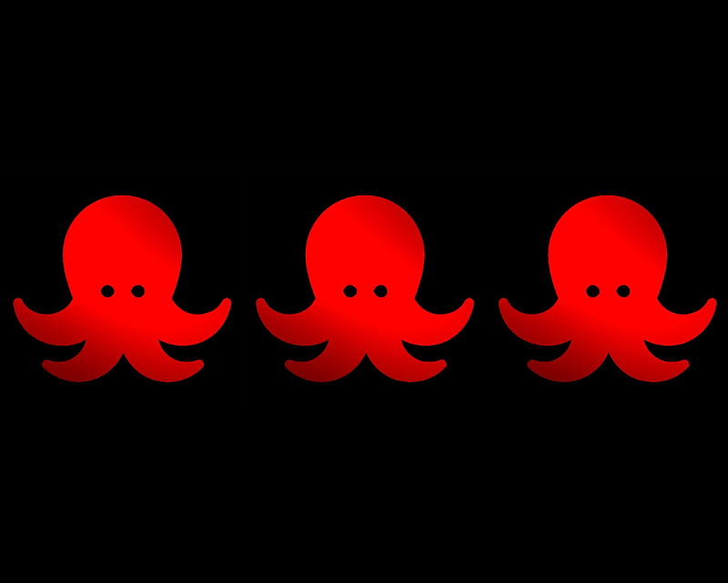 octopus, red, gizzzi, labrano, black, HD wallpaper