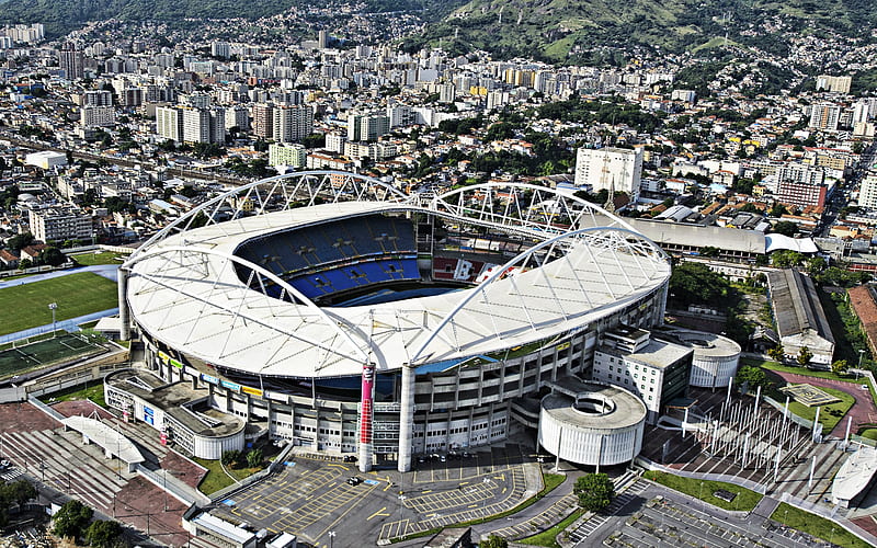 Estadio Olimpico Nilton Santos, Engenhao, Olympic Stadium, Brazilian Football Stadium, Botafogo Stadium, Serie A, Brazil, Football, view from above, HD wallpaper
