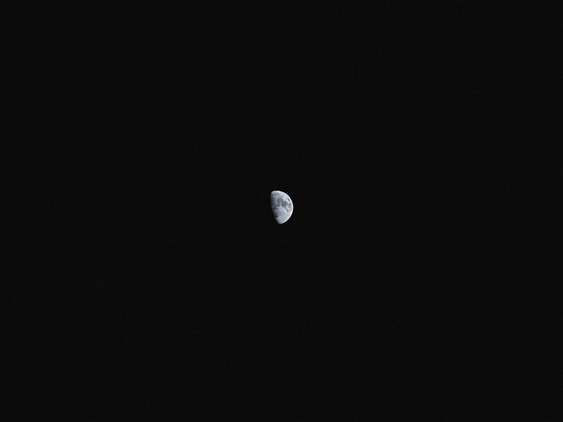 moon, full moon, sky, night, satellite, dark, HD wallpaper