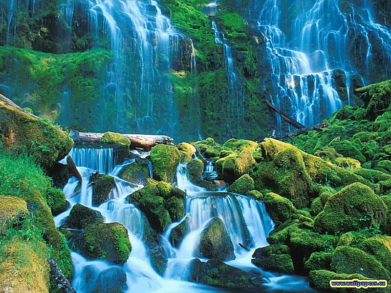 The Water Flow, pretty, nature, blue, waterfalls, HD wallpaper | Peakpx