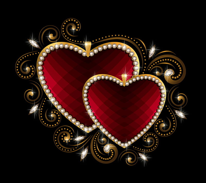 Luxury Hearts, brilliant, diamond, heart, love, valentine, HD wallpaper ...