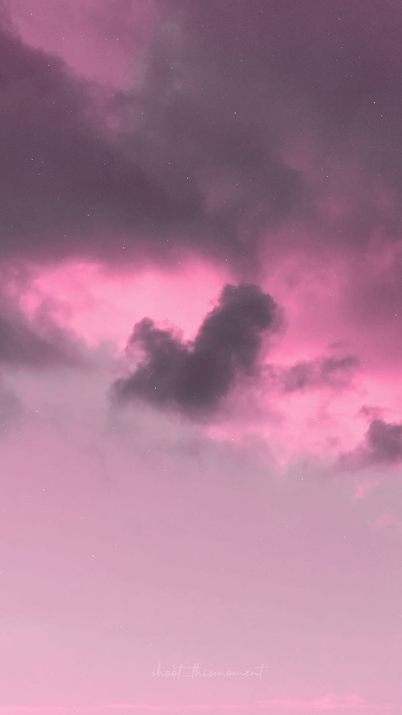 Valentines day, aesthetic, cloud, cosmic, cute, dreamy, heart, love, pink, sky, HD phone wallpaper