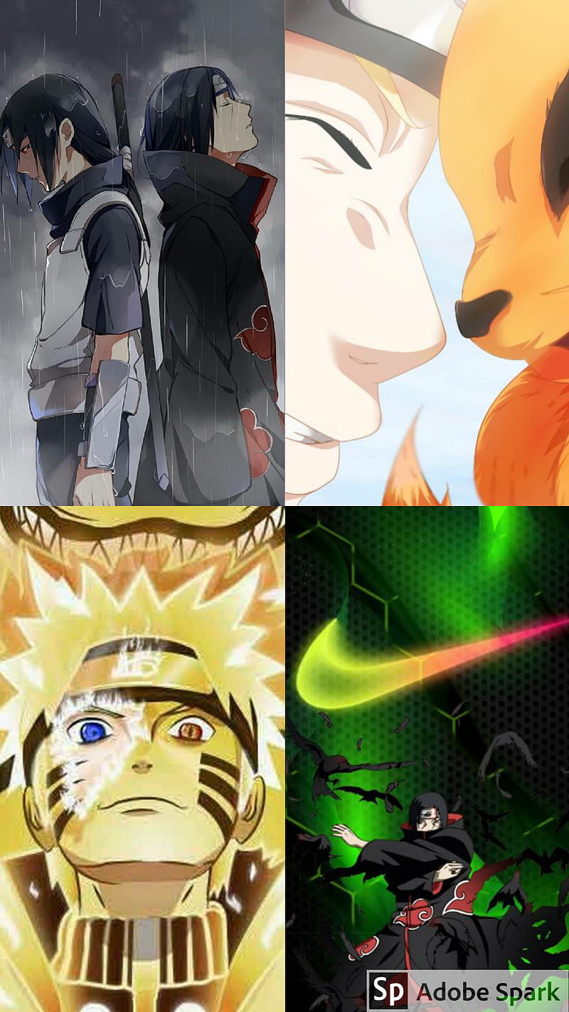 Naruto and itachi, anime, nike, HD phone wallpaper