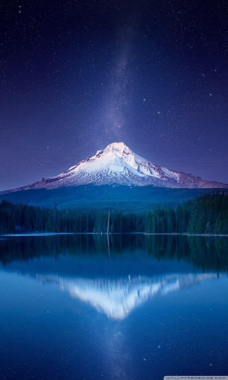 Mountain Milky Way, mountains, nature, HD phone wallpaper