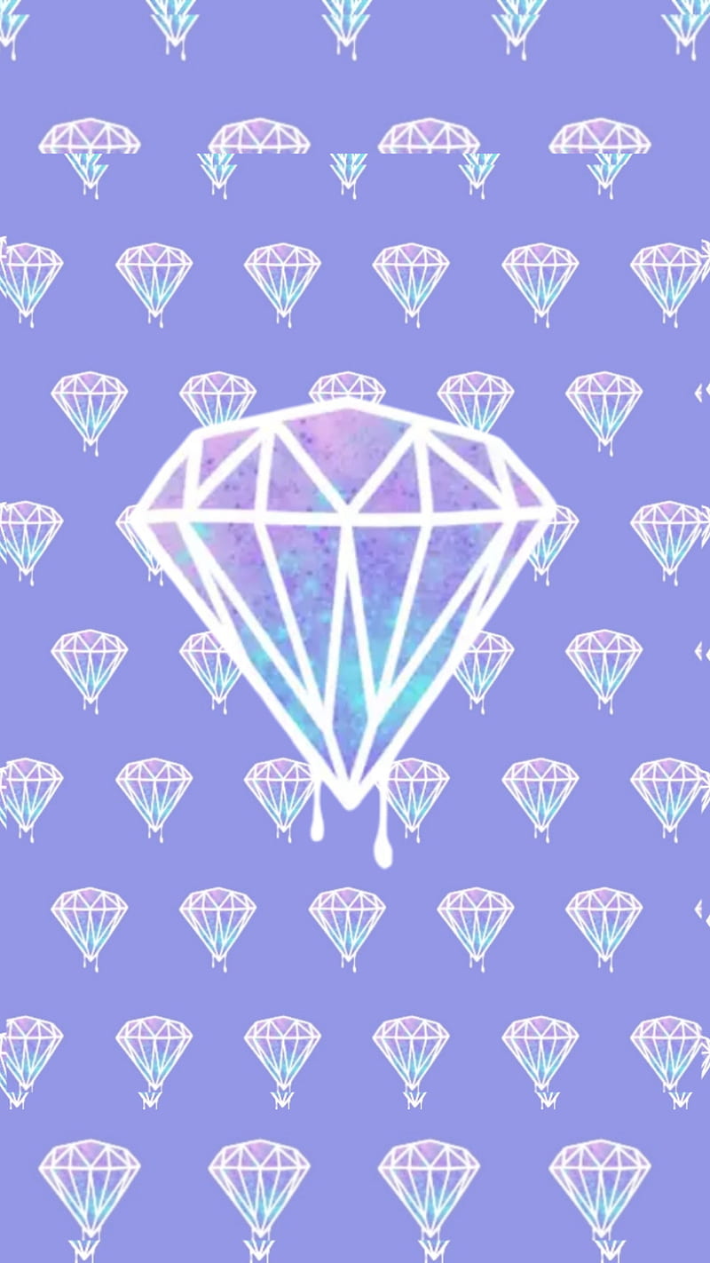 Dripping diamonds, diamonds, pastel, pattern, purple, HD phone ...
