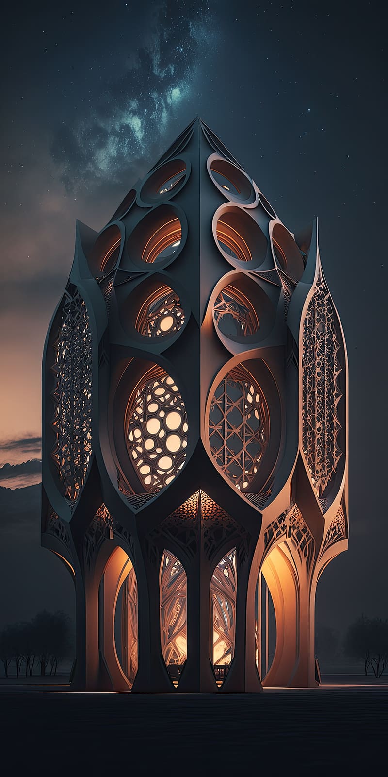 minaret, building, light, architecture, dark, HD phone wallpaper