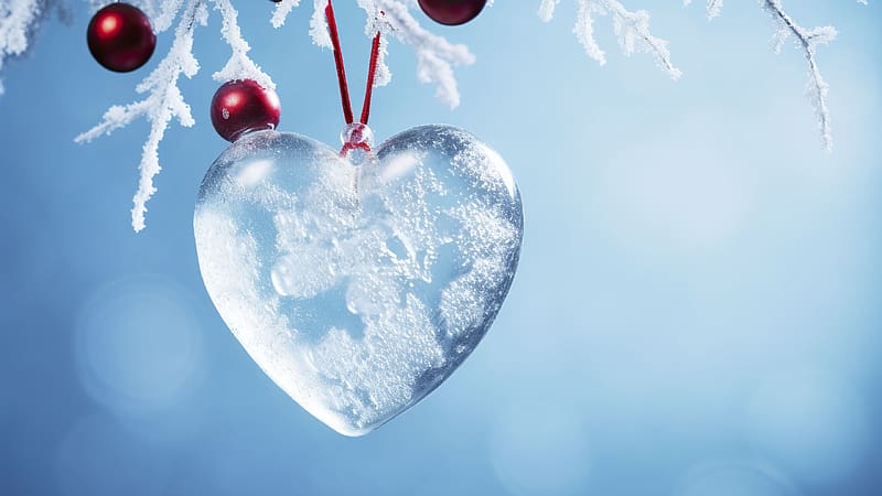 :), stuff, heart, ice, blue, craciun, valentine, branch, day, inima, christmas, red, card, HD wallpaper