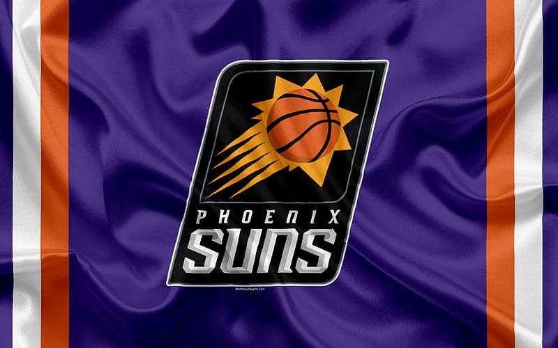 Phoenix Suns, Basketball Club, NBA, emblem, logo, USA, National Basketball Association, Silk Flag, Basketball, Phoenix, Arizona, US Basketball League, Pacific Division, HD wallpaper