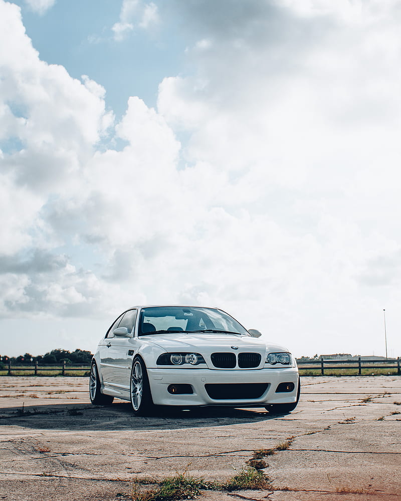 bmw, car, front view, white, HD phone wallpaper