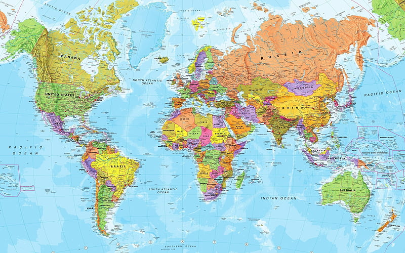 World Map, political map, 4к, countries of the world, oceans, countries map,  HD wallpaper | Peakpx