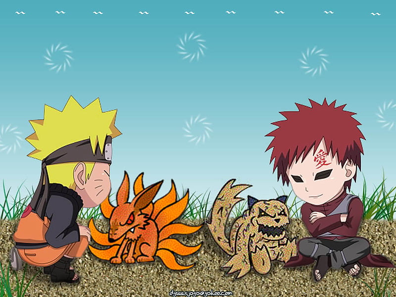 Why's Gaara Smiling?, 9 tails, naruto, shukaku, gaara, HD wallpaper