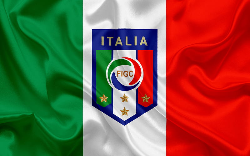 Italy national football team, emblem, logo, football federation, flag, Europe, Italian flag, football, World Cup, HD wallpaper