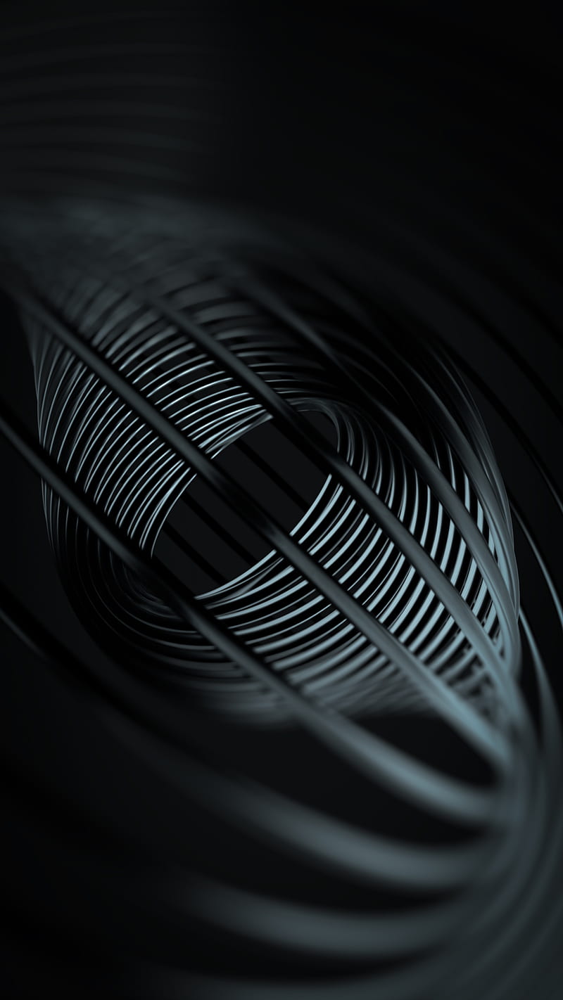 3D Abstract Tubes On Amoled Background 4K Phone Wallpaper