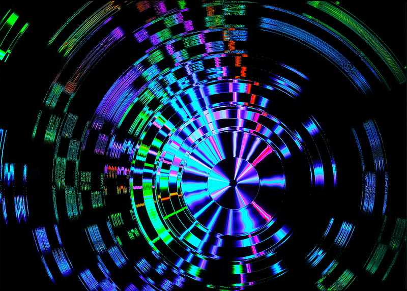 circle, abstraction, blur, colorful, iridescent, HD wallpaper