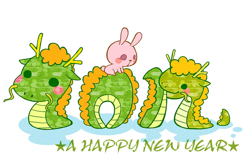 2012, new year, dragon, horoscope, HD wallpaper