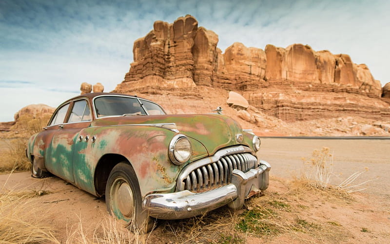 Lost, retro, sand, desert, car, canion, vintage, HD wallpaper | Peakpx