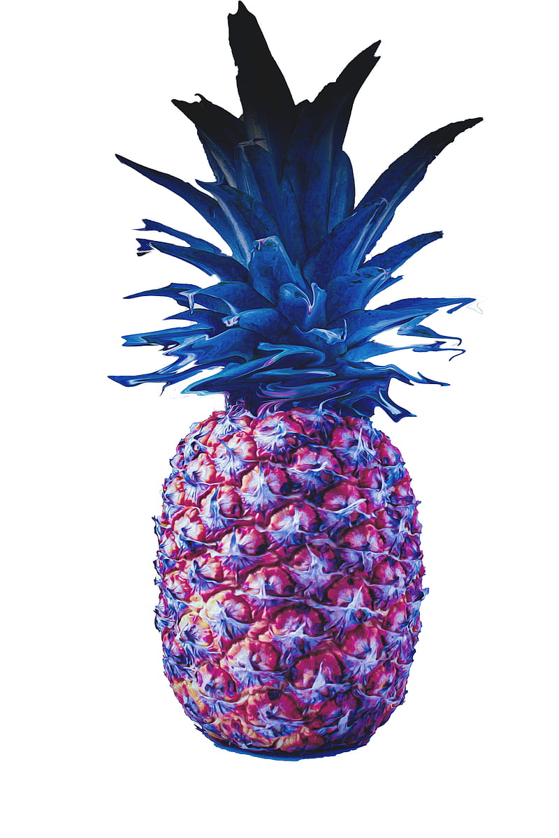 Blue, ananas, color, pinapple, renkli, HD phone wallpaper