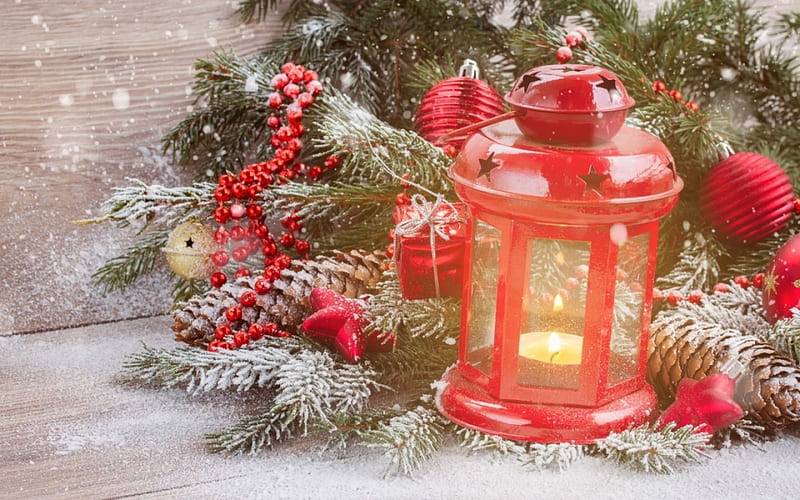 Merry Christmas, Christmas, lantern, deocr, snow, HD wallpaper | Peakpx