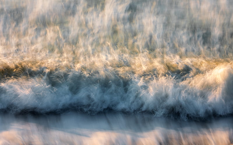 waves, blur, abstraction, long exposure, HD wallpaper