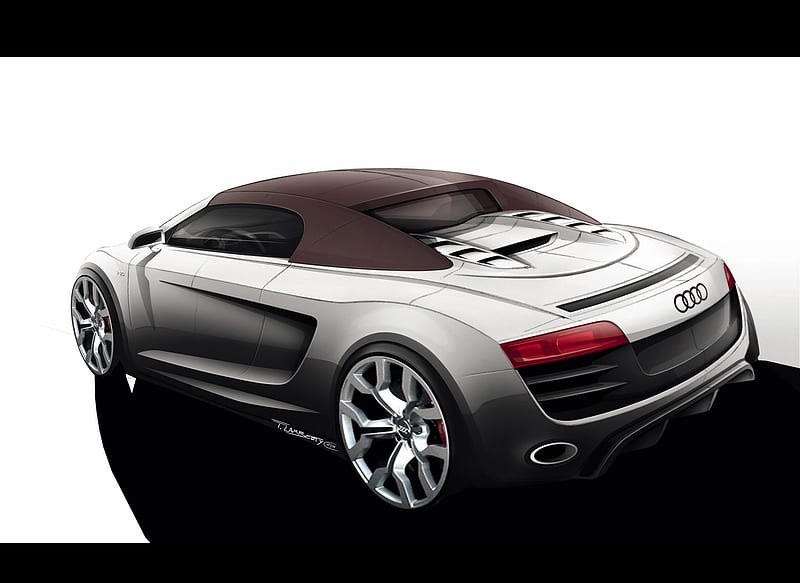 2011 Audi R8 Spyder 5.2 FSI Quattro - Design Sketch, car, HD wallpaper