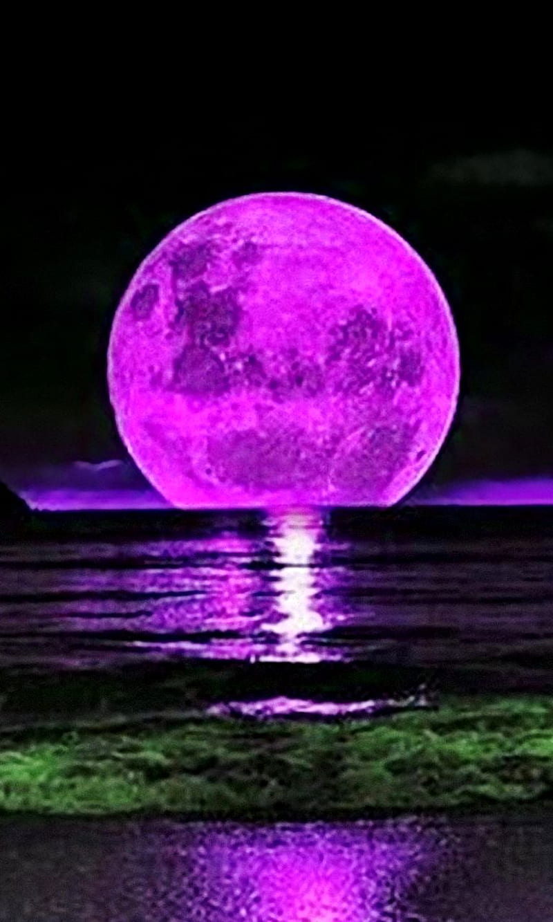 Pink Moon, moon, pink, HD phone wallpaper