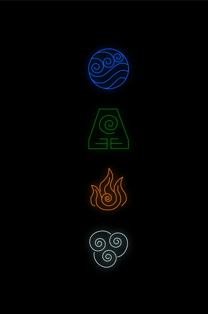 Four Nations, aang, air, atla, avatar, avatar the last airbender, earth, fire, water, HD phone wallpaper