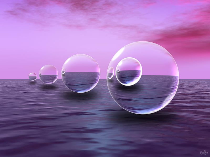 Violet Spheres, spheres, violet, abtract, violetas, esferas, HD wallpaper