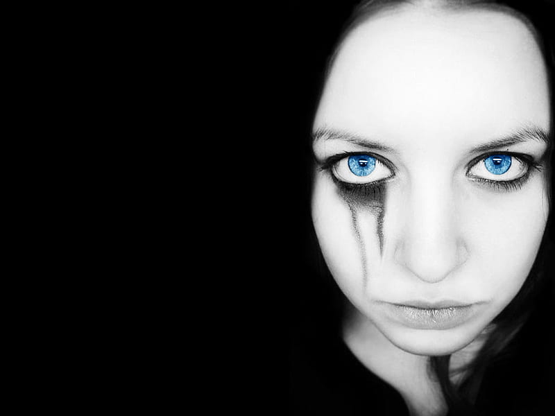 Blue Eyes, goth, model, bonito, face, eyes, blue, HD wallpaper | Peakpx