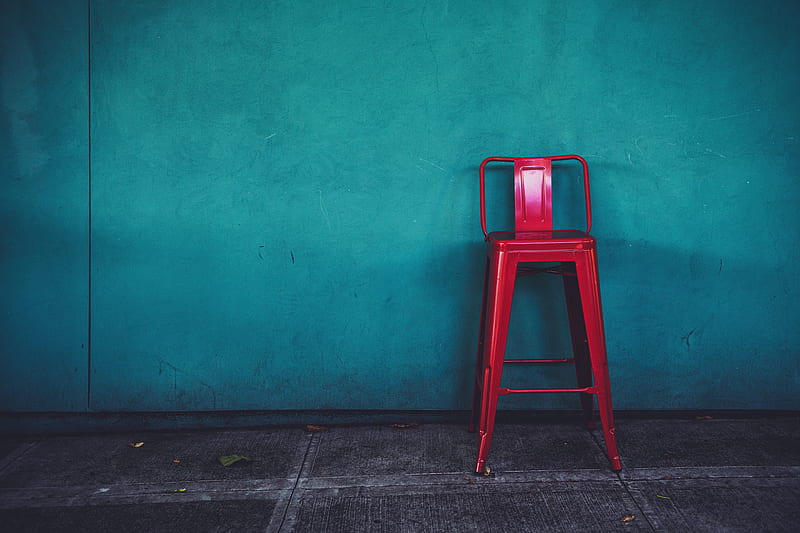 rule of thirds graphy of red steel chair, HD wallpaper